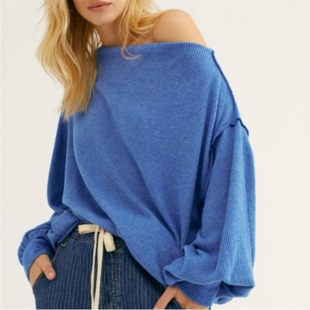 We the free oversized blue sweater